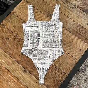 Forever 21 Newspaper Bodysuit